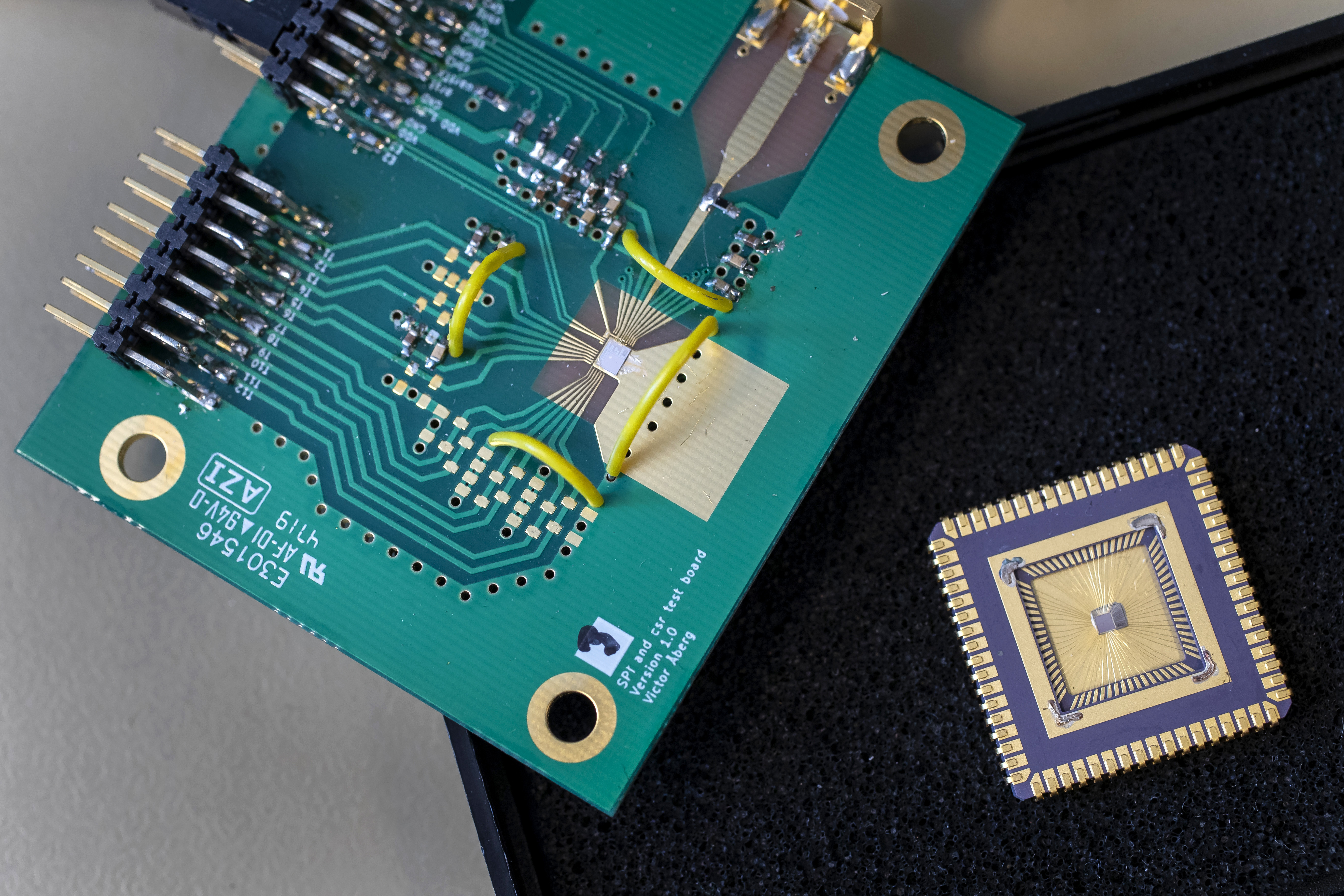 A semiconductor sits between a conductor and an insulator and is commonly used in the development of electronic chips, computing components, and devices.