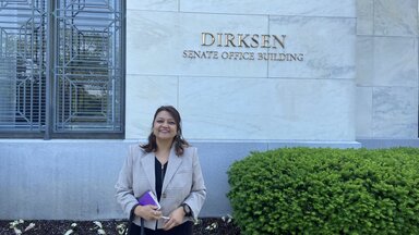 Dr. Medha Bisht at the US Study Tour visit.